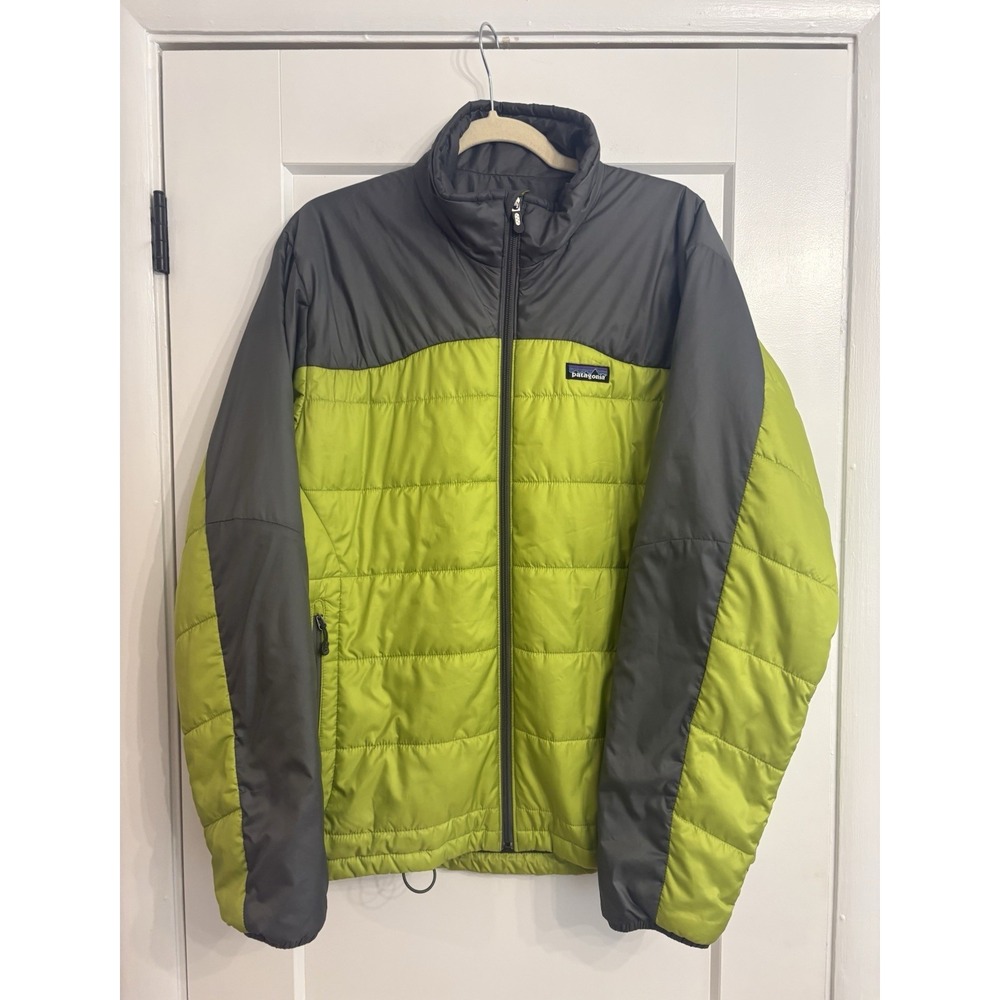 Patagonia Men's Medium Light Gecko Green/Green Micro Puff Jacket Primaloft